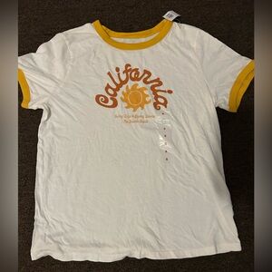 California sun golden white T-Shirt old navy retro new